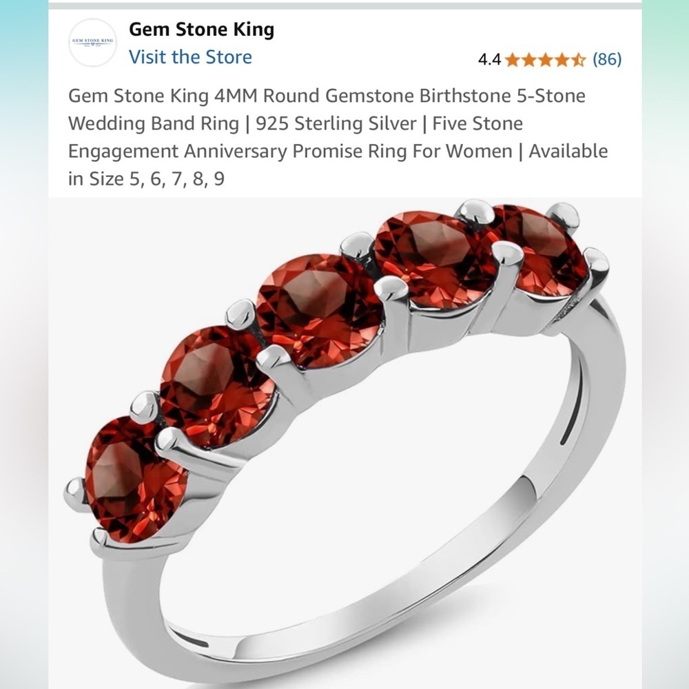 Gemstone King 1.25ctw Garnet Sterling Silver Ring - Picture 4 of 4